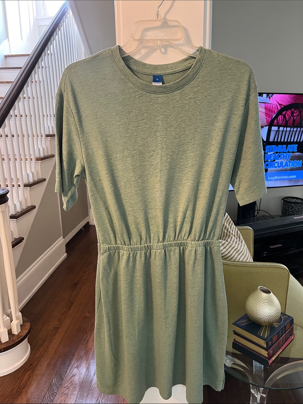 Old Navy Olive Green Short Sleeve Mini Dress